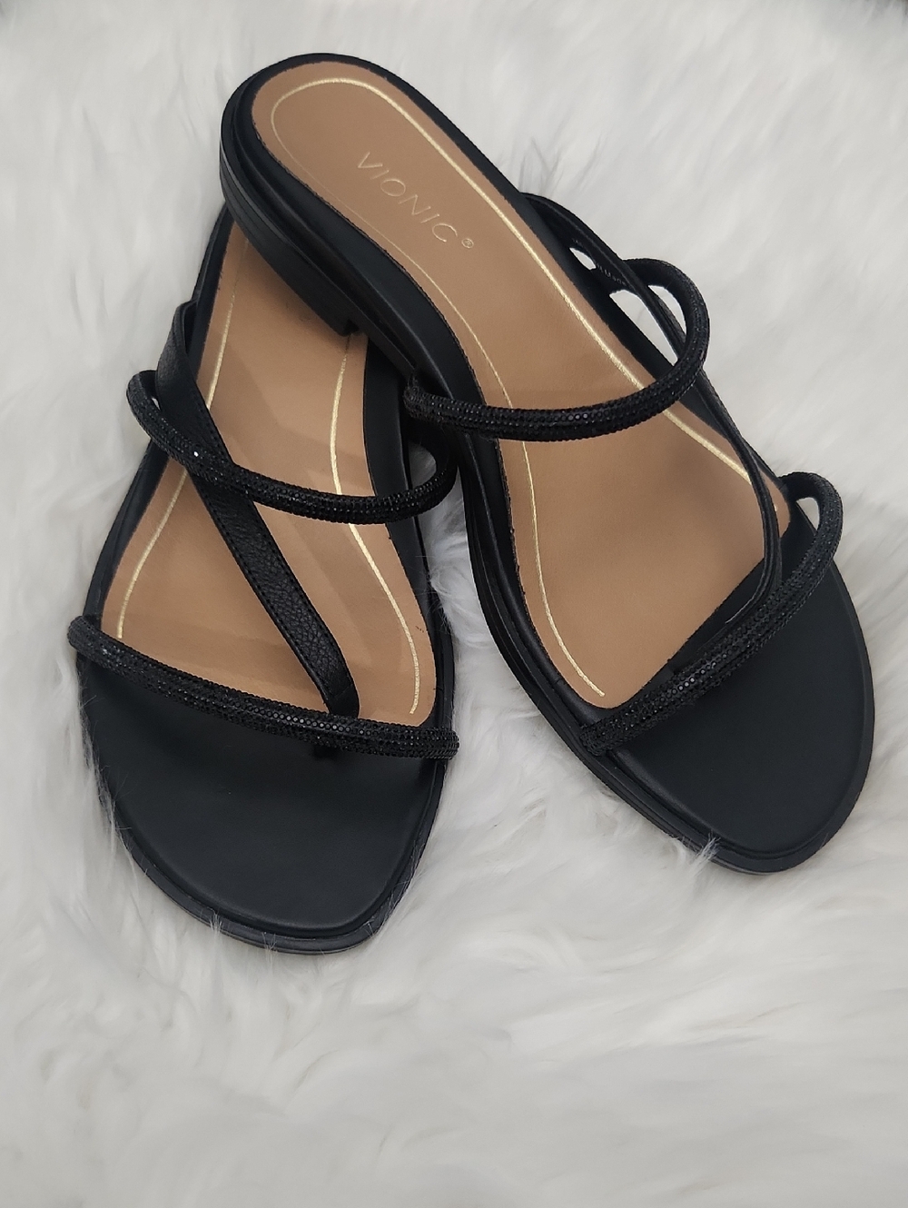 Vionic Prism Slide Sandal Sz.8. Black